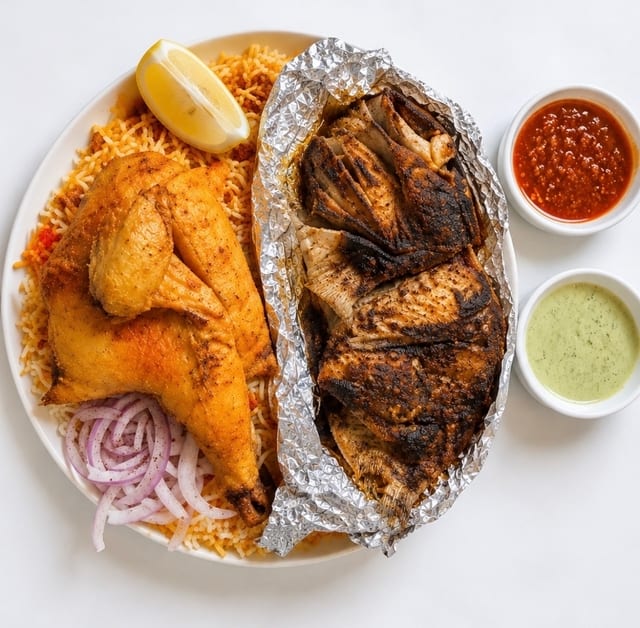  Lamb Haneeth & Chicken Mandi.